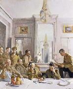 Sir William Orpen Some Members of the Allied Press Camp,with their Pres Officers Sweden oil painting artist